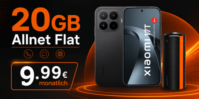 Xiaomi 17T & Xiaomi Sound Party Box für einmalig 29€ (Einsendung Altgerät) mit 20GB Allnet Flat nur 9.99€ monatlich