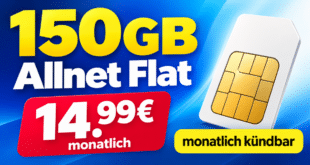 Allnet Flat 150GB monatlich kündbar im Vodafone Netz nur 14.99€ monatlich