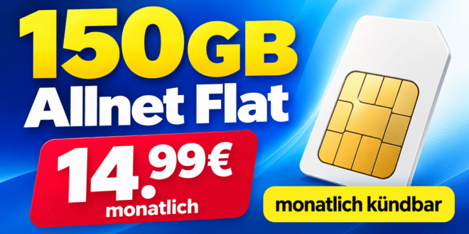 Allnet Flat 150GB monatlich kündbar im Vodafone Netz nur 14.99€ monatlich