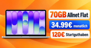 Apple MacBook Neo für einmalig 100€ mit 70GB Allnet Flat & 120€ Startguthaben nur 34.99€ monatlich