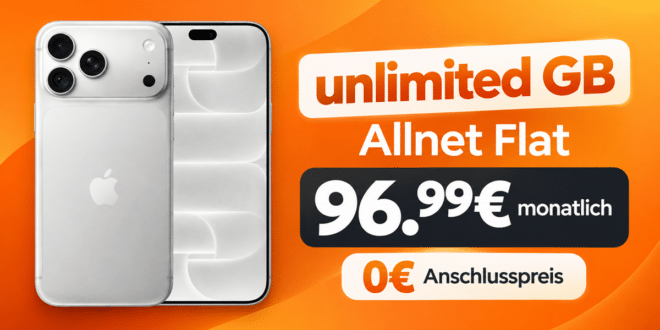 iPhone 18 Pro Max mit o2 unlimited Allnet Flat für 96.99€ monatlich