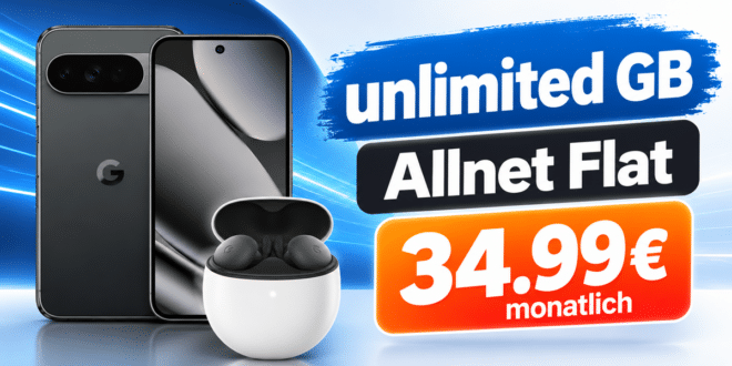 Google Pixel 10 Pro XL & Pixel Buds A-Series für einmalig 19€ mit o2 unlimited Allnet Flat nur 34.99€ monatlich