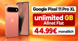 Google Pixel 11 Pro XL für einmalig 80€ mit o2 unlimited Allnet Flat nur 44.99€ monatlich