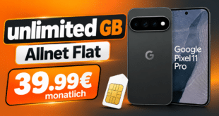 Google Pixel 11 Pro für einmalig 59€ (Einsendung Altgerät) mit o2 unlimited Allnet Flat nur 39.99€ monatlich