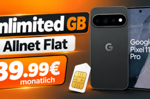 Google Pixel 11 Pro für einmalig 59€ (Einsendung Altgerät) mit o2 unlimited Allnet Flat nur 39.99€ monatlich