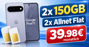 Google Pixel 11 für einmalig 49€ mit 2x 150GB Allnet Flat nur 39.98€ monatlich
