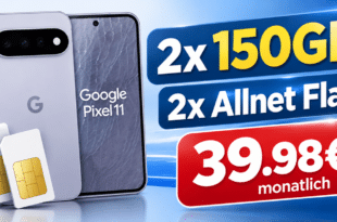 Google Pixel 11 für einmalig 49€ mit 2x 150GB Allnet Flat nur 39.98€ monatlich