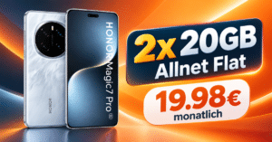 Honor Magic 7 Pro für einmalig 69€ mit 2x 20GB Allnet Flat nur 19.98€ monatlich