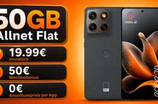 Motorola Edge 70 512GB mit 50GB Allnet Flat und 50€ Wechselbonus nur 19.99€ monatlich