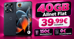 Motorola Signature 512GB für einmalig 48€ mit 40GB Allnet Flat und 150€ Wechselbonus nur 39.99€ monatlich