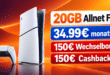 PS5 PlayStation 5 Slim - Digital Edition mit 20GB Allnet Flat & 150€ Wechselbonus & 150€ Cashback für 34.99€ monatlich