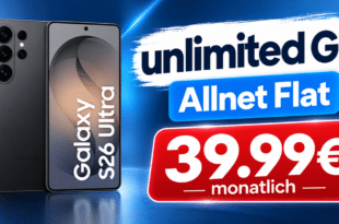 SAMSUNG Galaxy S26 Ultra für einmalig 59€ mit o2 unlimited Allnet Flatrate nur 39.99€ monatlich