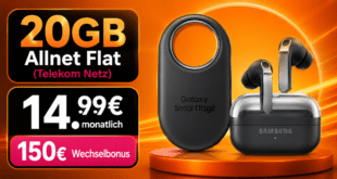 Samsung Buds 4 Pro & SmartTag 2 mit 20GB Allnet Flat und 150€ Wechselbonus nur 14.99€ monatlich