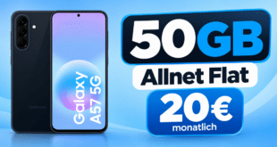 Samsung Galaxy A57 5G 256GB für einmalig 39€ mit 50GB Allnet Flat im Telekom Netz nur 20€ monatlich