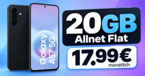 Samsung Galaxy A57 256GB für einmalig 49€ mit 20GB Allnet Flat nur 17.99€ monatlich