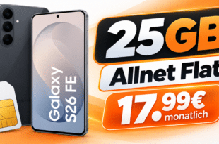 Samsung Galaxy S26 FE für einmalig 49€ (Einsendung Altgerät) mit 25GB Allnet Flatrate nur 17.99€ monatlich