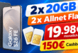 Samsung Galaxy S26 FE für einmalig 99€ mit 2x 20GB Allnet Flat & 150€ Cashback nur 19.98€ monatlich