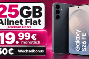 Samsung Galaxy S26 FE für einmalig 49€ (Einsendung Altgerät) mit 25GB Allnet Flat und 50€ Wechselbonus nur 19.99€ monatlich