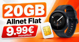 Samsung Galaxy Watch9 LTE 40mm für einmalig 29€ mit 20GB Allnet Flat nur 9.99€ monatlich