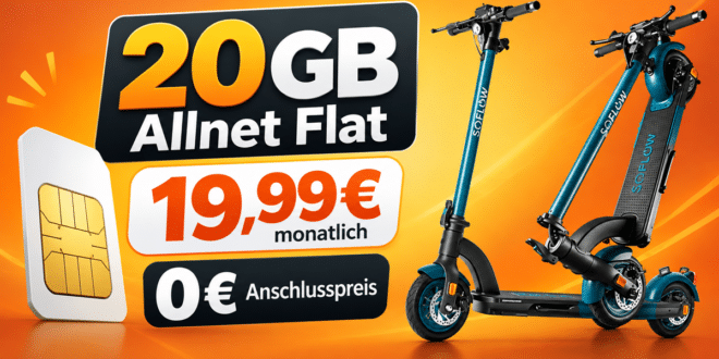 SoFlow E-Scooter S04-PRO 10.5 GEN 2 mit 20GB Allnet Flat nur 19.99€ monatlich