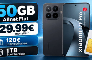Xiaomi 17T Pro 1TB für einmalig 100€ mit 50GB Allnet Flat & 120€ Startguthaben nur 29.99€ monatlich