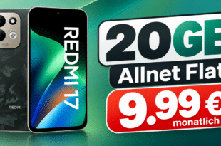 Xiaomi Redmi 17 mit 20GB Allnet Flat nur 9.99€ monatlich