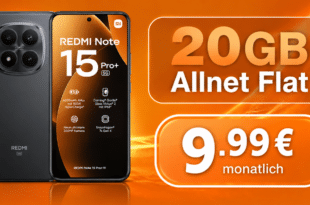 Xiaomi Redmi Note 15 Pro+ 5G für einmalig 99€ mit 20GB Allnet Flat nur 9.99€ monatlich