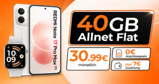 Xiaomi Redmi Note 17 Pro Max & Redmi Watch 6 mit 40GB Allnet Flat nur 30.99€ monatlich