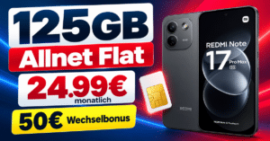 Xiaomi Redmi Note 17 Pro Max mit 125GB Allnet Flat & 50€ Wechselbonus nur 24.99€ monatlich