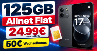 Xiaomi Redmi Note 17 Pro Max mit 125GB Allnet Flat & 50€ Wechselbonus nur 24.99€ monatlich