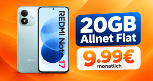 Xiaomi Redmi Note 17 für einmalig 29€ mit 20GB Allnet Flat nur 9.99€ monatlich