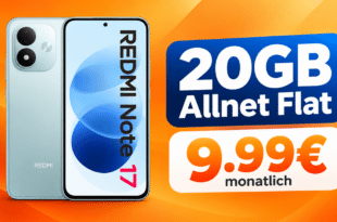 Xiaomi Redmi Note 17 für einmalig 29€ mit 20GB Allnet Flat nur 9.99€ monatlich