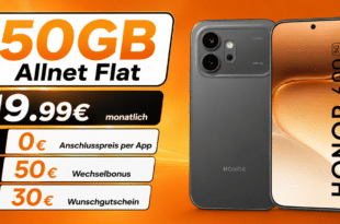 Honor 600 mit 50GB Allnet Flatrate & 50€ Wechselbonus und 30€ Wunschgutschein nur 19.99€ monatlich