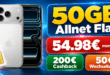 iPhone 17 Pro Max für einmalig 159€ mit 50GB Allnet Flat & 50€ Wechselbonus und 200€ Cashback nur 54.98€ monatlich