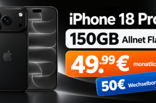 iPhone 18 Pro für einmalig 529€ mit 150GB Allnet Flat und 50€ Wechselbonus für 49.99€ monatlich