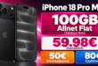 iPhone 18 Pro Max für einmalig 479€ mit 100GB Allnet Flat & 50€ Wechselbonus & 80€ Cashback für 59.98€ monatlich