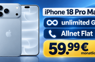 iPhone 18 Pro Max für einmalig 380€ mit o2 unlimited Allnet Flat für 59.99€ monatlich
