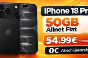 iPhone 18 Pro für einmalig 300€ mit 50GB Allnet Flat für nur 54.99€ monatlich – 0€ Anschlusspreis