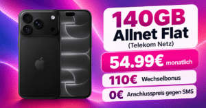 iPhone 18 Pro für einmalig 399€ mit 140GB Allnet Flat & 110€ Wechselbonus für 54.99€ monatlich