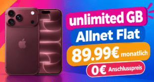 iPhone 18 Pro mit o2 unlimited Allnet flat für 89.99€ monatlich