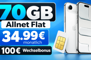 iPhone Air für einmalig 259€ mit 70GB Allnet Flat & 100€ Wechselbonus nur 34.99€ monatlich