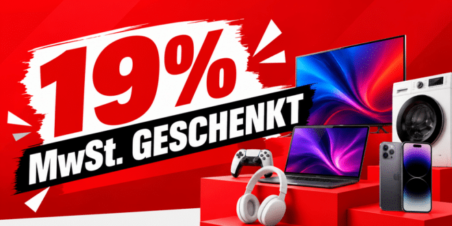 MediaMarkt startet 19%-MwSt.-Aktion: Technik-Angebote vom 1. bis 5. Oktober 2026
