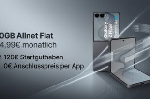 Samsung Galaxy Z Flip 8 für einmalig 69€ mit 70GB Allnet Flat & 120€ Startguthaben nur 34.99€ monatlich