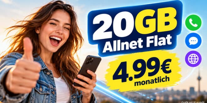 20GB Allnet Flat nur 4.99€ monatlich