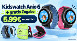 Anio 6 Kinder Smartwatch & gratis Zugabe für einmalig 60€ nur 5.99€ monatlich