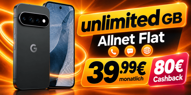 Google Pixel 11 Pro für einmalig 149€ mit o2 unlimited Allnet Flat & 80€ Cashback nur 39.99€ monatlich
