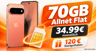 Google Pixel 11 Pro für einmalig 100€ mit 70GB Allnet Flat & 120€ Startguthaben nur 34.99€ monatlich