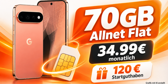 Google Pixel 11 Pro für einmalig 100€ mit 70GB Allnet Flat & 120€ Startguthaben nur 34.99€ monatlich