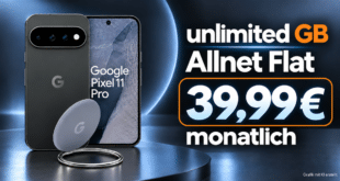 Google Pixel 11 Pro & Pixelsnap Ring Stand für einmalig 49€ mit o2 unlimited Allnet Flat nur 39.99€ monatlich