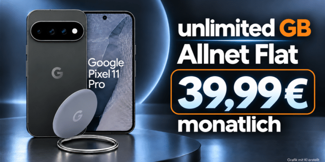 Google Pixel 11 Pro & Pixelsnap Ring Stand für einmalig 49€ mit o2 unlimited Allnet Flat nur 39.99€ monatlich